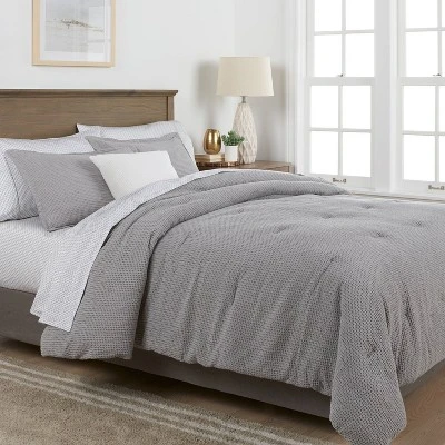8pc Waffle Weave Comforter & Sheet Set - Threshold™ 3 8pc Waffle Weave Comforter & Sheet Set - Threshold™