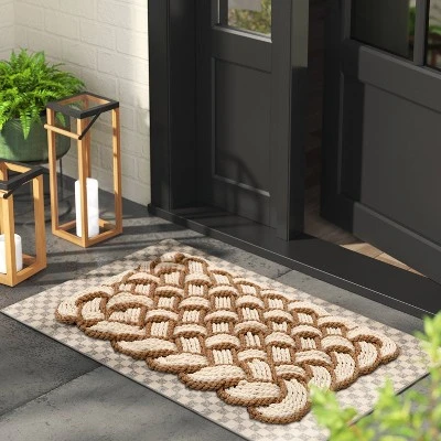 1'6"x2'6" Lovers Knot Coir Doormat Cream/Brown - Threshold™ 3 1'6"x2'6" Lovers Knot Coir Doormat Cream/Brown - Threshold™