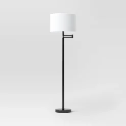 Metal Column Swing Arm Floor Lamp Black/White - Threshold™ -Online Household Items GUEST 0b572553 9e4a 4352 9d32 63a09bdeccc9