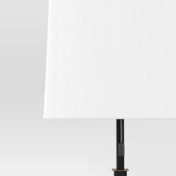 22.5"x7" Square Base Stick Lamp With USB Black - Threshold™: Modern Desk Lighting, ETL Listed, Linen Shade -Online Household Items GUEST 0e0fad83 a9be 44f7 a295 f72fece38f7f