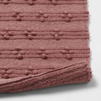 20"x30" Dotted Striped Bath Rug Mauve - Threshold™ 5 20"x30" Dotted Striped Bath Rug Mauve - Threshold™ - Image 3