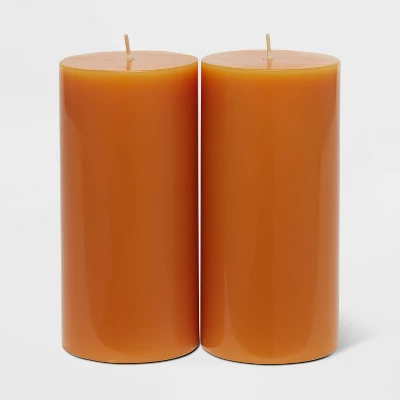 2pk Pillars Vanilla Pumpkin Orange - Threshold™ 5 2pk Pillars Vanilla Pumpkin Orange - Threshold™ - Image 3