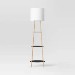 Shelf Floor Lamp Black/Natural - Threshold™ -Online Household Items GUEST 1350825a 18e5 4036 8b1f 9e557d0454aa
