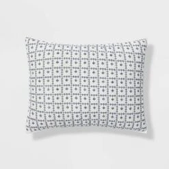 Embroidered Grid Sham Blue - Threshold™ -Online Household Items GUEST 1c3898ef e092 4273 bb16 38eaa25ad802