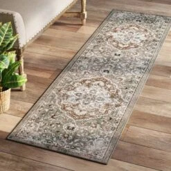 2'x7' Runner Rowland Companion Persian Style Woven Rug Gray - Threshold™
