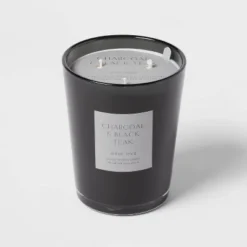 Colored Vase Glass With Dustcover & Black Teak Candle Black - Threshold™ -Online Household Items GUEST 203164b8 cea9 4b9d 90b7 3255297338b3