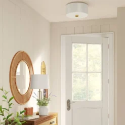 Glass Flush Mount Ceiling Light White - Threshold™