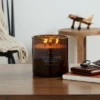 23oz XL 3-Wick Leather + Embers Wooden Amber Glass With Wood Lid And Stamped Logo Amber - Threshold™ -Online Household Items GUEST 220aa5f5 4b20 4424 b367 6c021967b049
