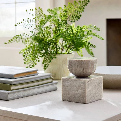 Modern Marble Figural Beige - Threshold™ Designed With Studio McGee 2 Modern Marble Figural Beige - Threshold™ Designed With Studio McGee