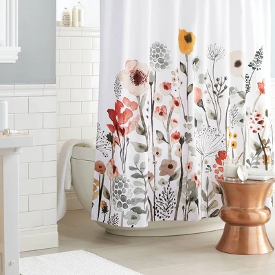 Floral Wave Shower Curtain White - Threshold™ 4 Floral Wave Shower Curtain White - Threshold™ - Image 2