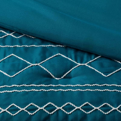 5pc Diamond Stitch Comforter Bedding Set Dark Teal Blue - Threshold™ 5 5pc Diamond Stitch Comforter Bedding Set Dark Teal Blue - Threshold™ - Image 3