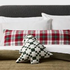 Holiday Tree Shaped Decorative Throw Pillow Green - Threshold™