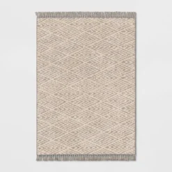 Diamond With Fringe Rug Gray - Threshold™ -Online Household Items GUEST 2baf5ed4 7b52 4703 8a9e 2a21e83d6c9c