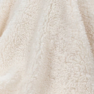 Long Faux Fur Throw Blanket Off White - Threshold™ 6 Long Faux Fur Throw Blanket Off White - Threshold™ - Image 4