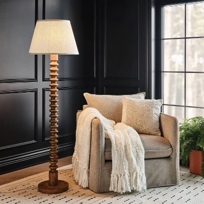 Mid Tone Wood Floor Lamp - Threshold™ 3 Mid Tone Wood Floor Lamp - Threshold™