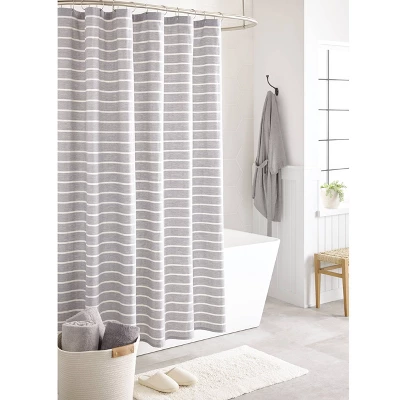 Stripe Shower Curtain Radiant Gray - Threshold™ 6 Stripe Shower Curtain Radiant Gray - Threshold™ - Image 4