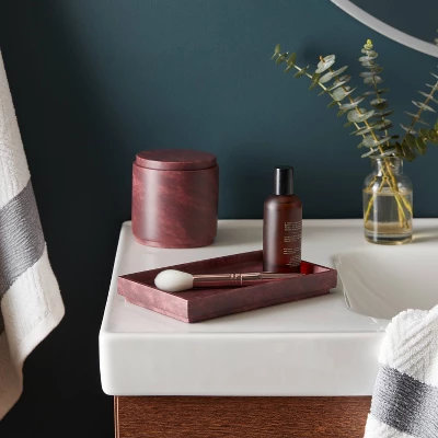 Luxe Faux Marble Bath Tray Wine - Threshold™ 3 Luxe Faux Marble Bath Tray Wine - Threshold™