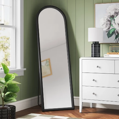 20" X 65" Arch Floor Mirror Black - Threshold™ 3 20" X 65" Arch Floor Mirror Black - Threshold™