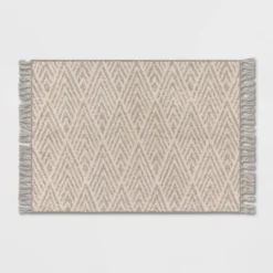Diamond With Fringe Rug Gray - Threshold™ -Online Household Items GUEST 3d35566a 7cb6 48a8 968d cc81e5d838e7