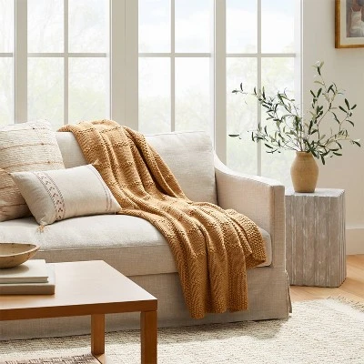 Grid Knit Throw Blanket - Threshold™ Designed With Studio McGee 3 Grid Knit Throw Blanket - Threshold™ Designed With Studio McGee