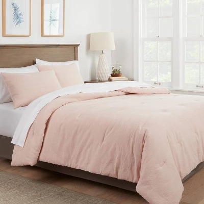 Simple Woven Stripe Comforter & Sham Set - Threshold™ 3 Simple Woven Stripe Comforter & Sham Set - Threshold™
