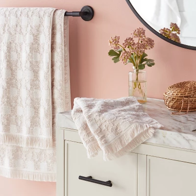 Boho Ikat Patterned Towel Cream - Threshold™ 3 Boho Ikat Patterned Towel Cream - Threshold™