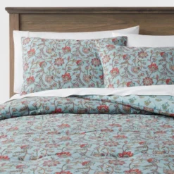 Floral Printed Comforter & Sham Set Light Teal Blue - Threshold™ -Online Household Items GUEST 57a7f940 db81 4643 aab4 fe7fb2b5d8bf