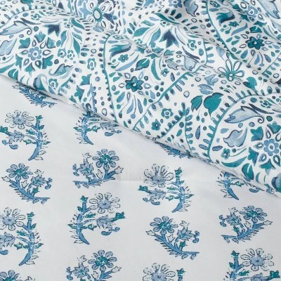 12pc Reversible Paisley Print Comforter & Sheets Set Blue/Dark Teal Blue - Threshold™ 6 12pc Reversible Paisley Print Comforter & Sheets Set Blue/Dark Teal Blue - Threshold™ - Image 4