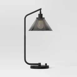 Smoked Glass Table Lamp Black - Threshold™