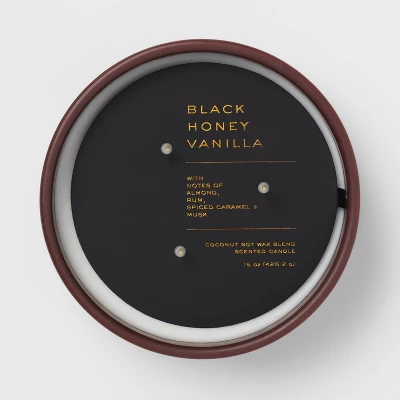 15oz Ceramic Jar 3-Wick Black Honey Vanilla Candle Plum Purple - Threshold™ 5 15oz Ceramic Jar 3-Wick Black Honey Vanilla Candle Plum Purple - Threshold™ - Image 3