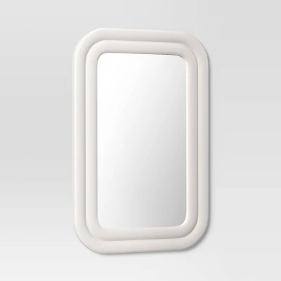 24"x36" Textured Wall Mirror White - Threshold™ 4 24"x36" Textured Wall Mirror White - Threshold™ - Image 2
