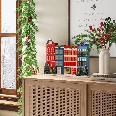 Artificial Plant Large Mixed Greenery And Red Berries Arrangement - Threshold™ 3 Artificial Plant Large Mixed Greenery And Red Berries Arrangement - Threshold™