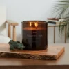 23oz XL 3-Wick Eucalyptus + Palm Wooden Amber Glass With Wood Lid And Stamped Logo Amber - Threshold™ -Online Household Items GUEST 76039d46 592c 4b0e 9d78 4be534d35d39