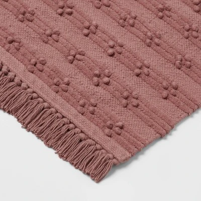 20"x30" Dotted Striped Bath Rug Mauve - Threshold™ 4 20"x30" Dotted Striped Bath Rug Mauve - Threshold™ - Image 2