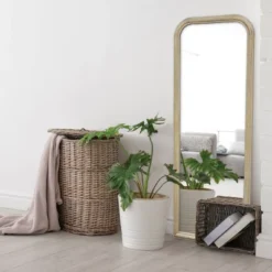 24" X 64" Wood Floor Mirror - Threshold™ Designed With Studio McGee: Natural Finish, Standing, No Assembly Required -Online Household Items GUEST 7a570338 43ff 413e b880 c6960271c6fd