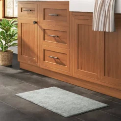 1'5"x2'6" Rareta Lines Comfort Mat - Threshold™: Skid-Resistant Indoor Kitchen Floor Mat, Abstract Pattern, Tan