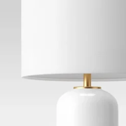 Large Assembled Rounded Cylinder Glass Table Lamp (Includes LED Light Bulb) White - Threshold™ -Online Household Items GUEST 816bed6f 7dc5 4bde b4d2 bc89c9eb7158