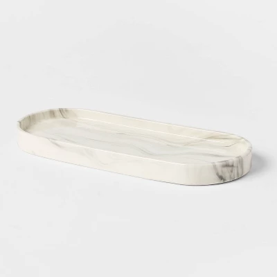 4pc Marbled Ceramic Bathroom Accessories Set Marble - Threshold™ 8 4pc Marbled Ceramic Bathroom Accessories Set Marble - Threshold™ - Image 6