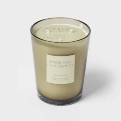 Colored Vase Glass With Dustcover Watermint And Eucalyptus Candle Green - Threshold™ -Online Household Items GUEST 8583e514 219c 427d 837a db7f3589ab6c