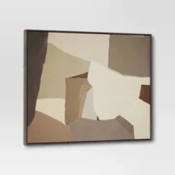 30" X 24" Abstract Framed Canvas Tan - Threshold™ -Online Household Items GUEST 887f0bf1 7444 4e22 a6c7 150d8a1a448d
