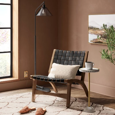 Smoked Glass Floor Lamp Black - Threshold™ 4 Smoked Glass Floor Lamp Black - Threshold™ - Image 2