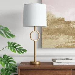 Large Metal Ring Table Lamp (Includes LED Light Bulb) Brass - Threshold™