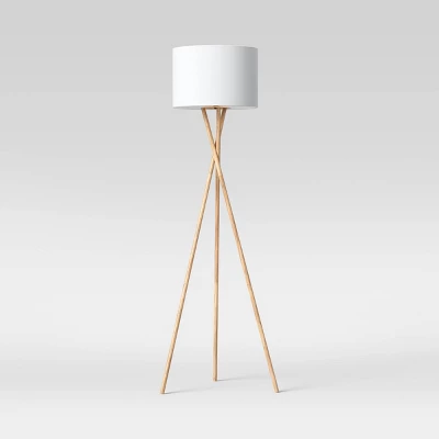 59"x18.5" Modern Tripod Floor Lamp Natural - Threshold™: Linen Shade, Metal Body, ETL Listed, 3-Way Switch 3 59"x18.5" Modern Tripod Floor Lamp Natural - Threshold™: Linen Shade, Metal Body, ETL Listed, 3-Way Switch