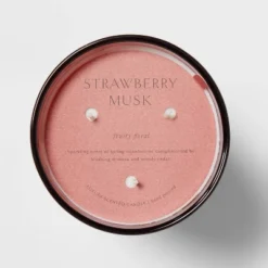 Colored Vase Glass With Dustcover Strawberry Musk Candle Red - Threshold™ -Online Household Items GUEST a1481056 0056 434b 8190 eafa8bcfa251