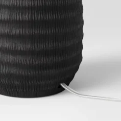 12.25"x5.25" Small Textured Ceramic Lamp Base Black - Threshold™: Chic Raised Design, ETL Listed -Online Household Items GUEST a3bfca16 5ea4 4360 a59b e71f9d0dabfc