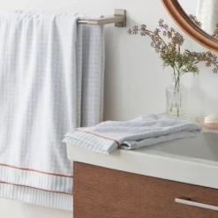 Traditional Gingham Plaid Towel Blue - Threshold™