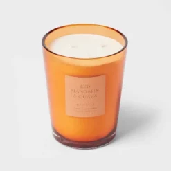 Colored Vase Glass With Dustcover Mandarin & Guava Candle Orange - Threshold™ -Online Household Items GUEST aa27f146 dfa7 4f00 a5e8 351ea0849844