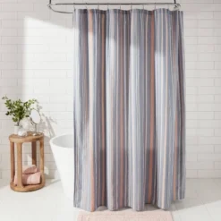 Seersucker Waffle Shower Curtain Blue - Threshold™
