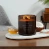 23oz XL 3-Wick Coconut + Honey Wooden Amber Glass With Wood Lid And Stamped Logo Amber - Threshold™ -Online Household Items GUEST add52e5f a9a6 4c7c 9581 95aed9462e3c
