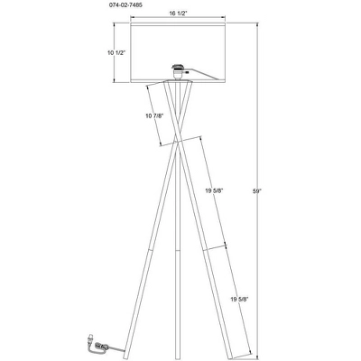 59"x18.5" Modern Tripod Floor Lamp Natural - Threshold™: Linen Shade, Metal Body, ETL Listed, 3-Way Switch 5 59"x18.5" Modern Tripod Floor Lamp Natural - Threshold™: Linen Shade, Metal Body, ETL Listed, 3-Way Switch - Image 3
